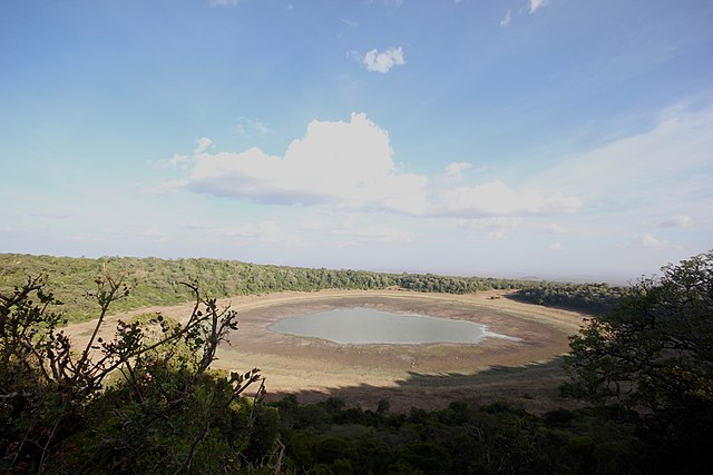 Lac Paradise (Kenya) avec très peu d'eau