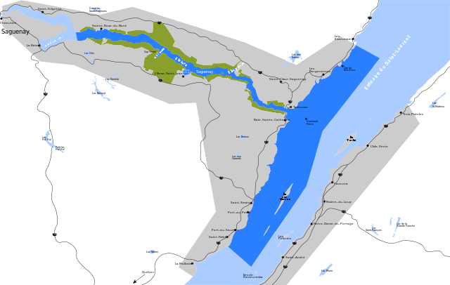 Carte du Parc marin du Saguenay-Saint-Laurent