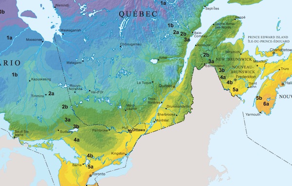 Zones de rusticité au Québec