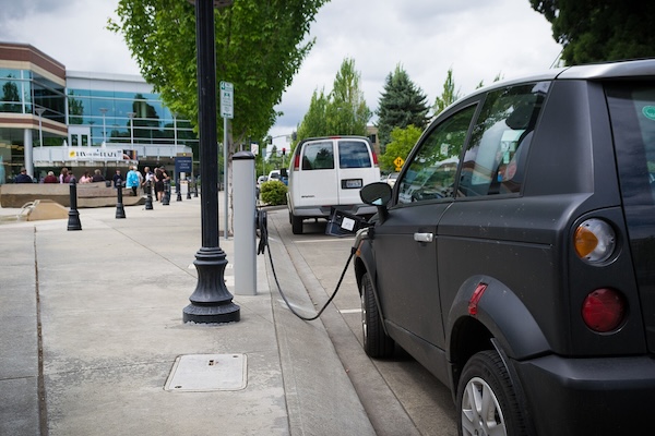 Une station de recharge pour voitures électriques